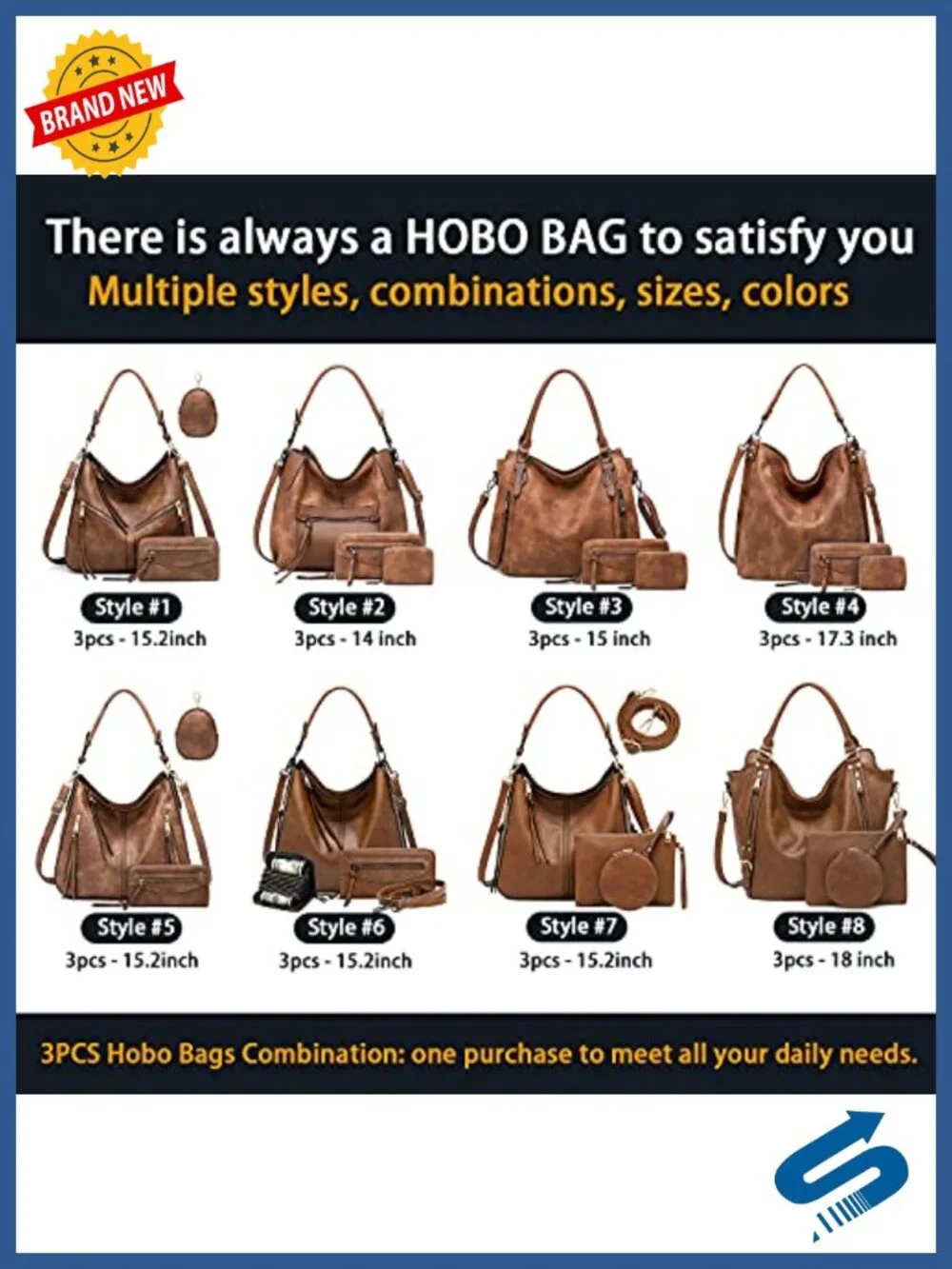 Hobo Bag for Women Faux Leather Shoulder Crossbody Purse